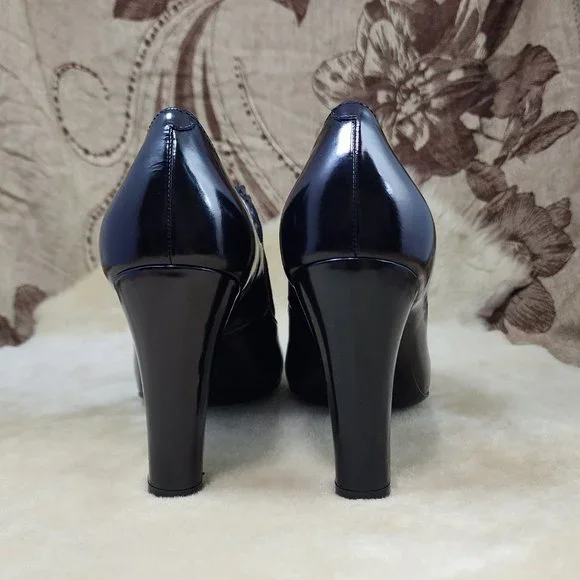 Emporio Armani - vintage -  black leather pumps / booties - xedf56 - Picture 4 of 10